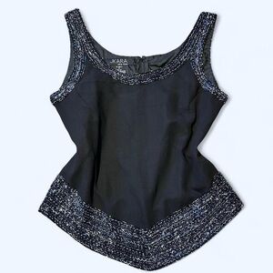 Y2K Black Beaded Tank Top by Jkara New York!